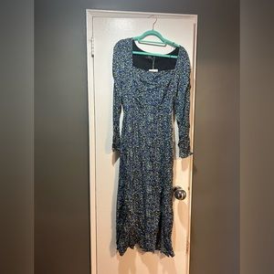 Bershka long sleeve floral midi dress